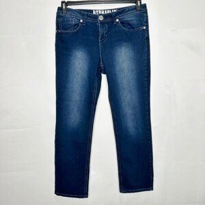 Hydraulic Woman’s Jeans 12 Blue Denim Mid-Rise Embroidered Flap Pockets Stretch